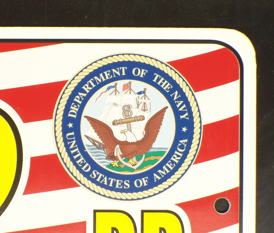 Red 4649 USS SAN JOSE AFS 7 Aluminum Street Sign Red White Blue U.S. Flag 6