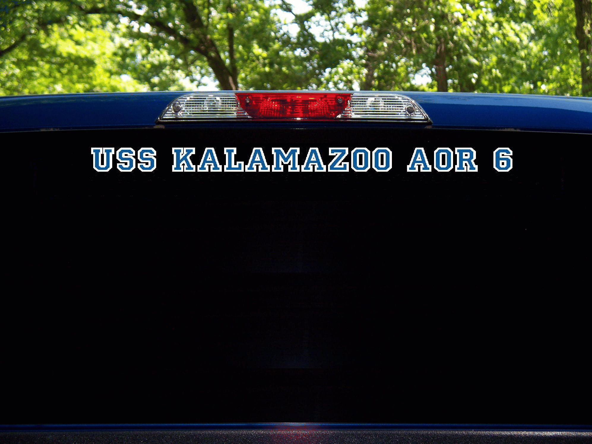 USS ROANOKE AOR 7 Vinyl Window Decal Two Color Car Truck RV Military U