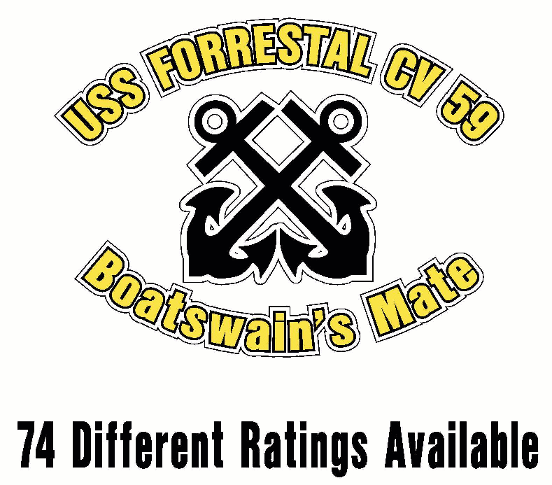 USS FORRESTAL CV 59 Rating Decal 5" x 3.5" Car Truck RV Military USN D