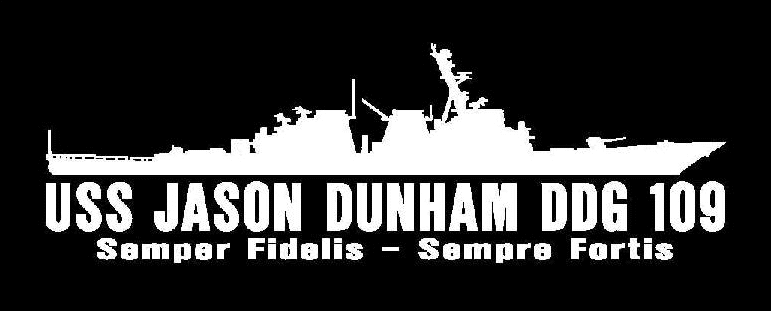 USS JASON DUNHAM DDG 109 Silhouette 2 Vinyl Decal Ships Name & Hull