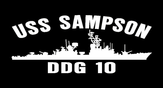 USS SAMPSON DDG 10 Vinyl Silhouette Decal 11.75