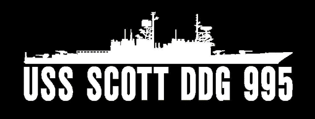 USS SCOTT DDG 995 Silhouette 1 Vinyl Decal Ships Name & Hull #, Car Tr