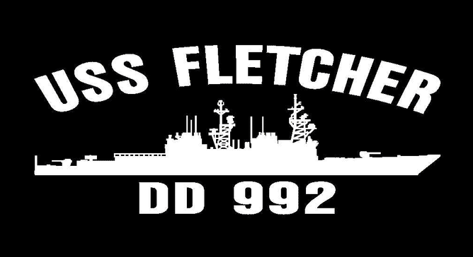 USS FLETCHER DD 992 Vinyl Silhouette Decal 4.75
