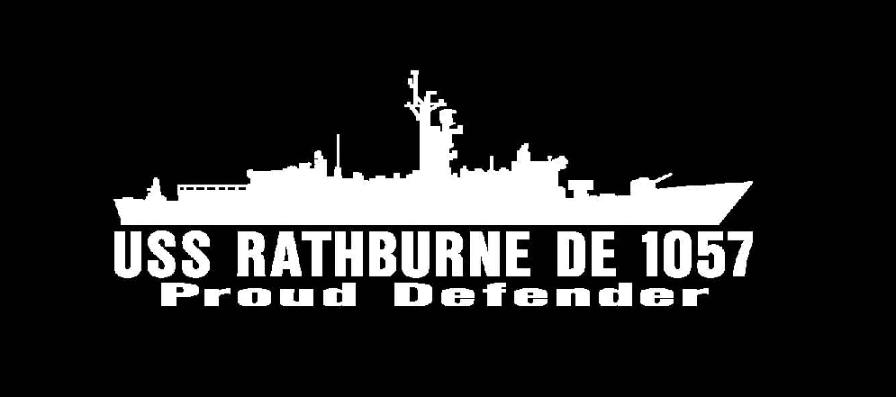 USS RATHBURNE DE 1057 Silhouette 2 Vinyl Decal Ships Name & Hull #, Sh