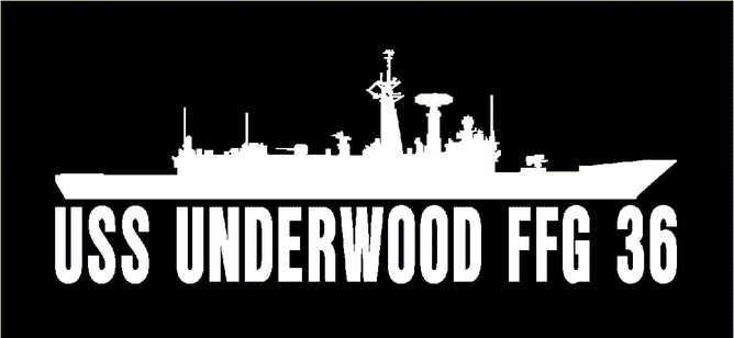 USS UNDERWOOD FFG 36 Silhouette 1 Vinyl Decal Ships Name & Hull #, Car