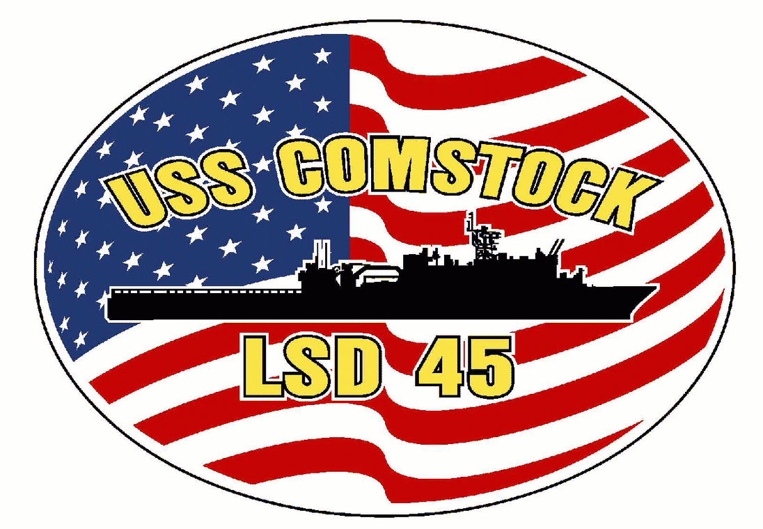 Lsd Flag USS COMSTOCK LSD 45 Vinyl Decal Oval U.S. Flag Car Truck RV Military U