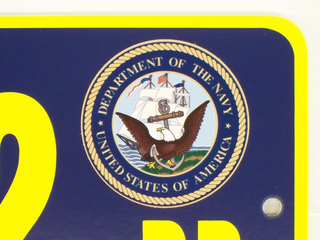 USS MICHIGAN SSGN 727 Aluminum Street Sign Navy Blue / Yellow 6