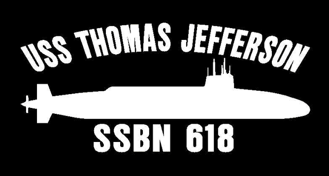USS THOMAS JEFFERSON SSBN 618 Vinyl Silhouette Decal 4.75