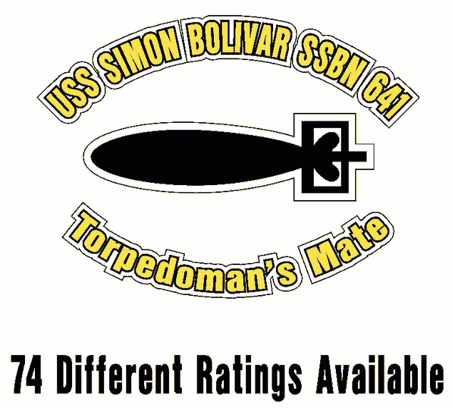 USS SIMON BOLIVAR SSBN 641 Rating Decal 8.1