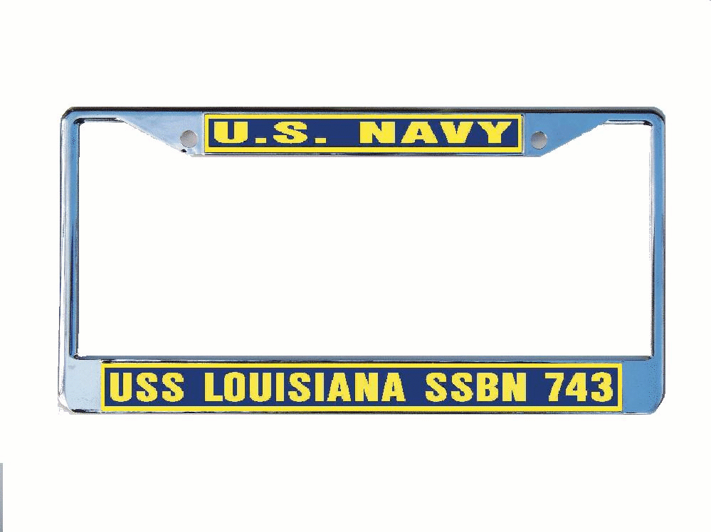 USS LOUISIANA SSBN 743 License Plate Frame Metal or Plastic Military U