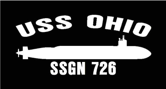 USS OHIO SSGN 726 Vinyl Silhouette Decal 6.5