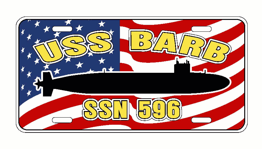 USS BARB SSN 596 Aluminum License Plate U.S. Flag Military USN Car Tru