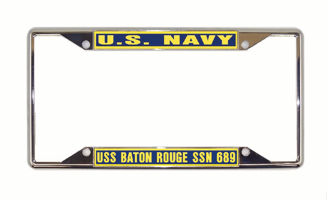 USS BATON ROUGE SSN 689 License Plate Frame All-State Metal Military U