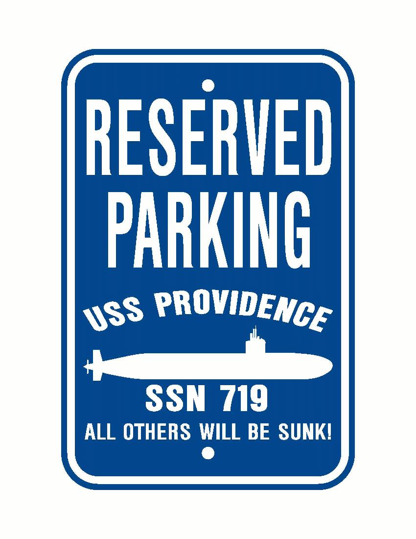 USS POROVIDENCE SSN 719 Aluminum Parking Sign Blue / White 12