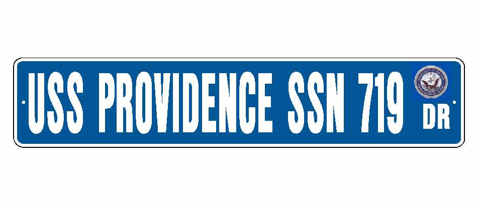 USS POROVIDENCE SSN 719 Aluminum Street Sign Blue / White 6