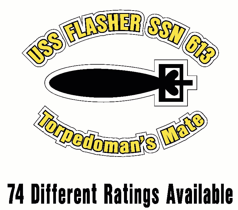 USS FLASHER SSN 613 Rating Decal 5