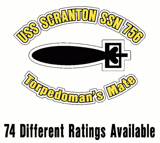 USS SCRANTON SSN 756 Rating Decal 8.1