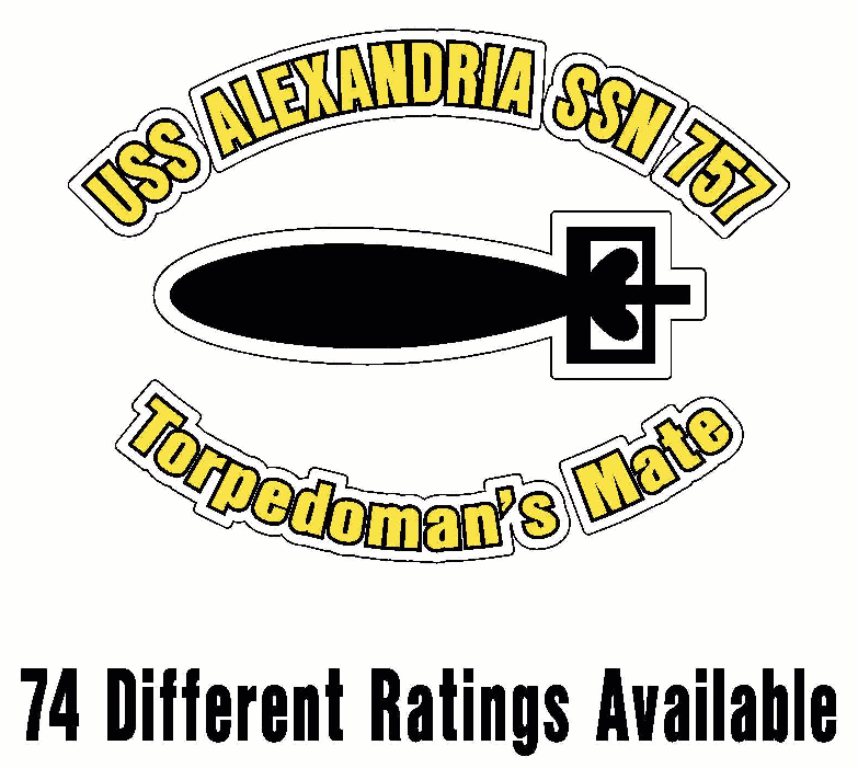 USS ALEXANDRIA SSN 757 Rating Decal 8.1