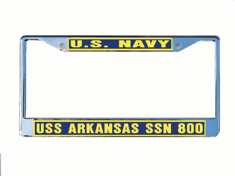USS ARKANSAS SSN 800 License Plate Frame Metal or Plastic Military USN