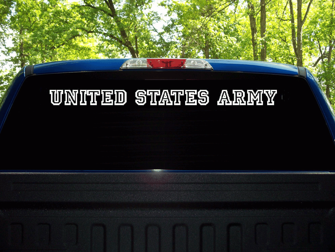 Army Window Sticker UNITED STATES ARMY Vinyl Window Decal Single Color Car Truck RV Milita