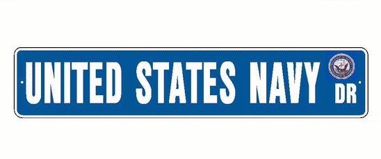 UNITED STATES NAVY Aluminum Street Sign Blue / White 6