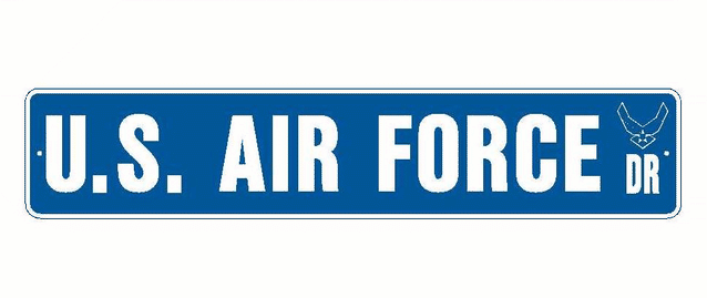 U.S. AIR FORCE Aluminum Street Sign Blue / White 6