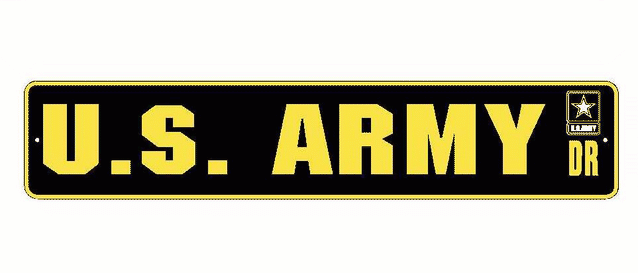 U.S. ARMY Aluminum Street Sign Black / Yellow 6